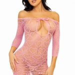 Ажурна сукня міні Heart Net pink