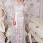 Мереживний пеньюар з атласним поясом 1302 ecri