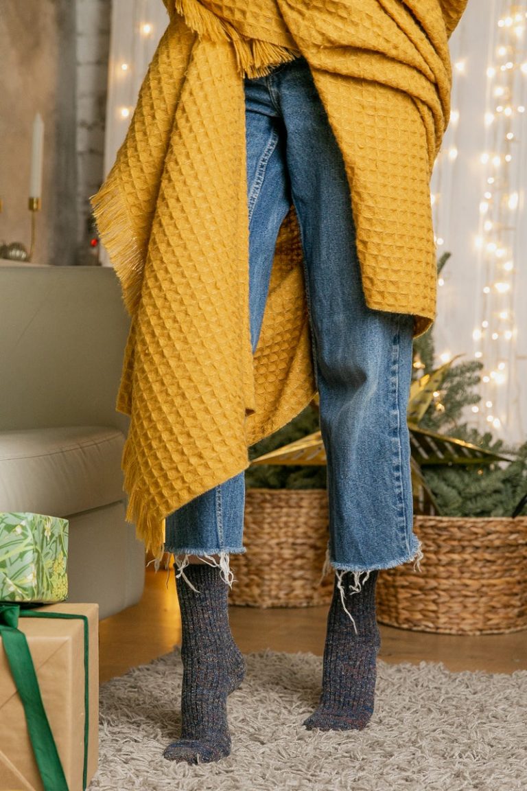 Вовняні шкарпетки Warm 920 melange/blue