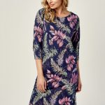 Бавовняна нічна сорочка з принтом Vivian 2980/01 blue