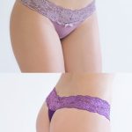 Бавовняні трусики стрінги з мереживним поясом 01-008 Amelia SS2020