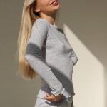 Бавовняний ажурний лонгслів 23144 gray melange