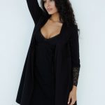 Бавовняний халат для вагітних та годуючих мам 25318 black