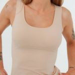 Безшовна майка з вкладишами 112061 Basic Top beige