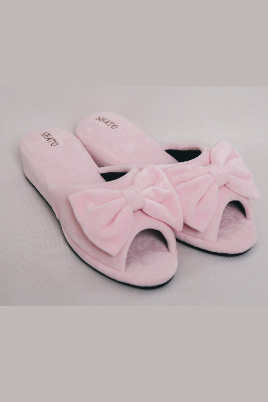 Домашні капці з бантом 010 ribbon powder
