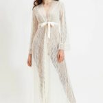 Довгий пеньюар з мережива 7013-6772 champagne