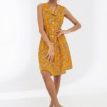 Лляна сукня на ґудзиках Ліза 21076-2 yellow