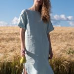 Лляна сукня вільного крою 009 Aqua