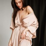 Шовковий халат-кімоно з поясом Nude SH0006-01-04