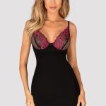 Сорочка з мереживним ліфом Rosenty black/raspberry