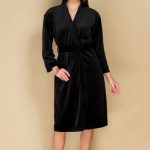 Велюровий халат з поясом 807-6741 black