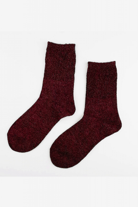Вовняні меланжеві шкарпетки Warm bordo 1164