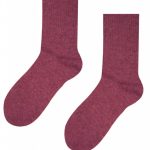 Вовняні меланжеві шкарпетки Warm dark pink 1171