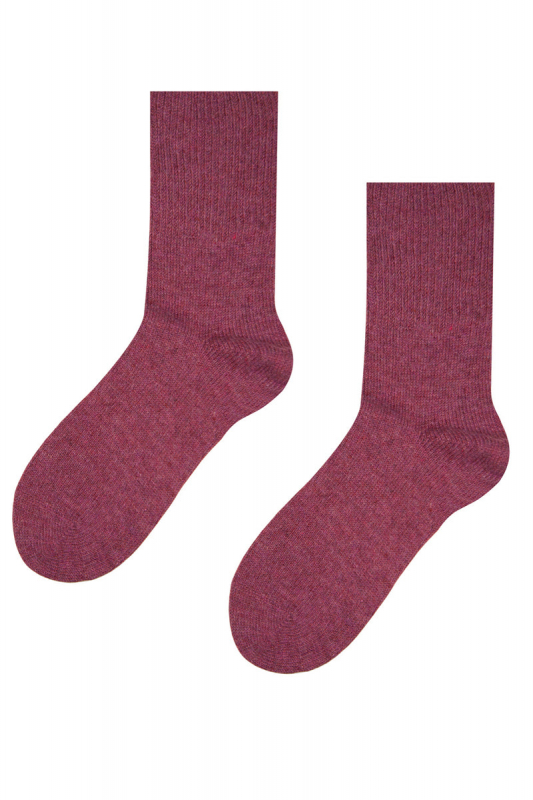 Вовняні меланжеві шкарпетки Warm dark pink 1171