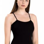 Бавовняна майка на тонких бретелях 603 black