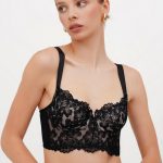 Бюстгальтер з квітковим мереживом КС006БВ black