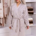 Фактурний халат з поясом 1209/90203