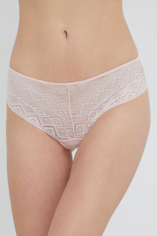 Мереживні трусики сліпи DK8593 pearl cream