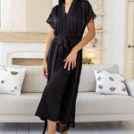 Шовковий комплект з мереживом Кч131н black