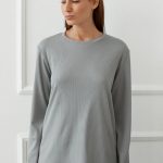 Бавовняний лонгслів у рубчик Paula TR0056-12-60