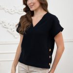 Блуза з мусліну 1509 black