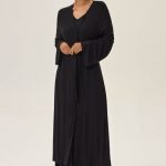 Довгий халат з віскози Juliette 42063 black