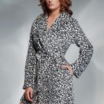 Халат з велсофту в леопардовий принт 1710 black