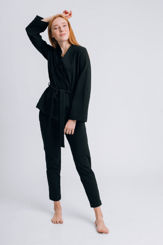 Трикотажні штани з кишенями BLCN 724 black