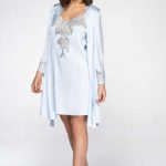 Халат з мереживними вставками 2001/1 light blue