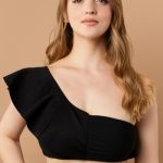 Купальний топ-бандо з воланом SO246631 black