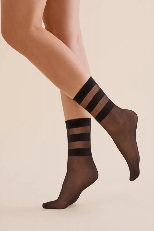 Прозорі шкарпетки зі смужками Cari 1199