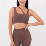 Топ з асиметричними бретелями Top Rib Co UP-00002664 chocolate