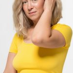 Кроп-топ у рубчик SLZ23903014/3014A yellow