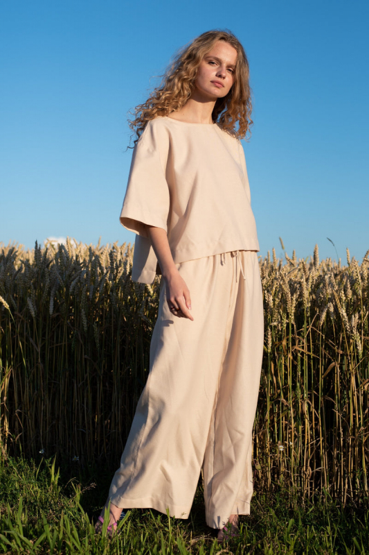 Бавовняні штани 017 Cream