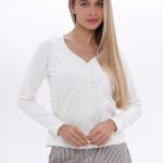 Бавовняний лонгслів з ґудзиками 24159 white