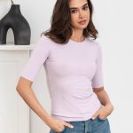 Футболка з віскози в рубчик 23012-4 lavender