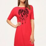 Ночная сорочка в горошек 6236-1 red