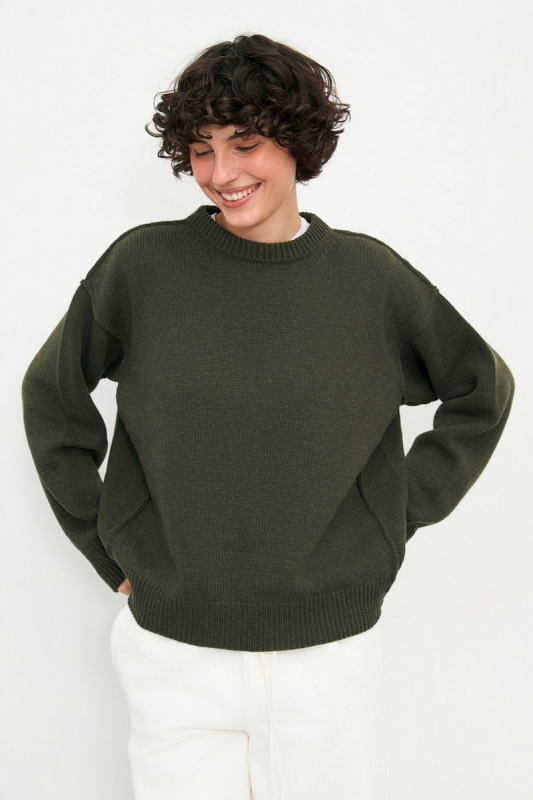 Вовняний светр 1393 dark green