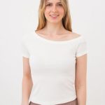 Футболка с асимметричным вырезом Rib 4811/010 UP-00002258 milk