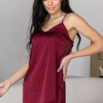 Ночная сорочка с кружевом Нб1015 bordo