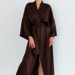 Шелковый халат-кимоно Coffee SH0035-08-04