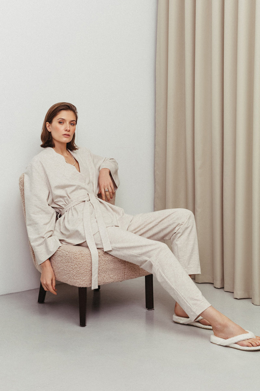 Трикотажные брюки с карманами BLCN 635 beige