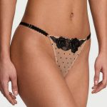 Трусики стринг с кружевом 120836895 beige