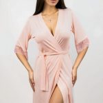 Халат из вискозы с кружевом 1029/60029