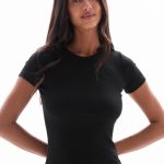 Хлопковая футболка в рубчик 25097 black