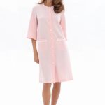 Хлопковый халат на пуговицах 25041 rose