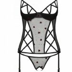 Корсет с пажами для чулок Lovelia black