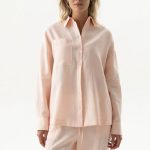 Льняная рубашка 251206-04 Linen Spirit peach powder