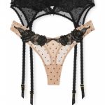 Пояс для чулок + трусики 545686021 black/beige